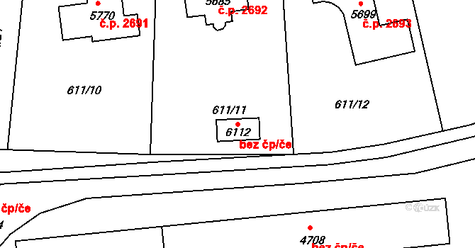 Rakovník 83668179 na parcele st. 6112 v KÚ Rakovník, Katastrální mapa
