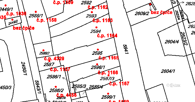Jihlava 1165 na parcele st. 2595 v KÚ Jihlava, Katastrální mapa