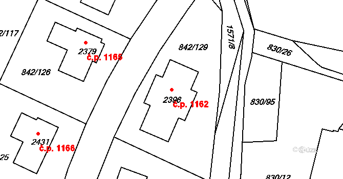 Prachatice II 1162, Prachatice na parcele st. 2396 v KÚ Prachatice, Katastrální mapa