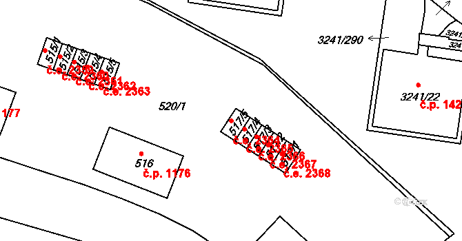 Střekov 2364, Ústí nad Labem na parcele st. 517/5 v KÚ Střekov, Katastrální mapa
