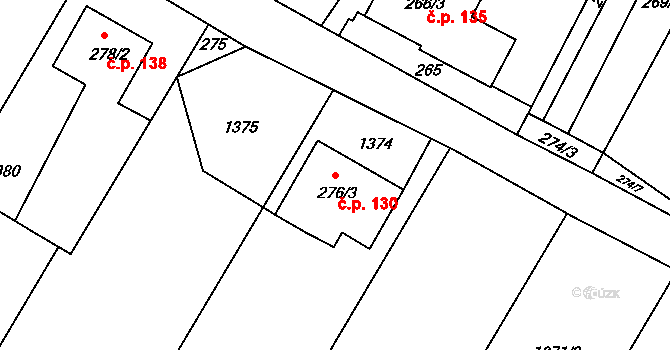 Chvalovice 130 na parcele st. 276/3 v KÚ Chvalovice, Katastrální mapa