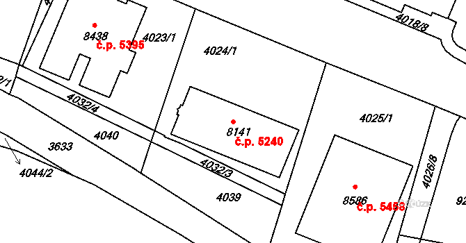 Zlín 5240 na parcele st. 8141 v KÚ Zlín, Katastrální mapa