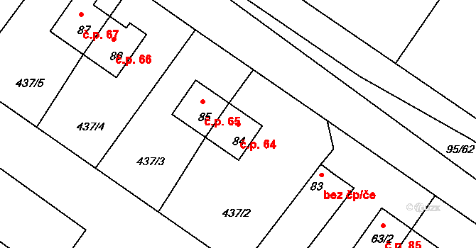 Zlivice 64, Čížová na parcele st. 84 v KÚ Zlivice, Katastrální mapa