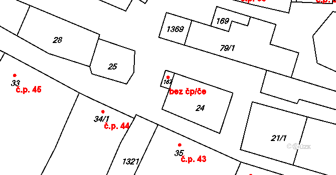 Vyškov 39722180 na parcele st. 167 v KÚ Rychtářov, Katastrální mapa