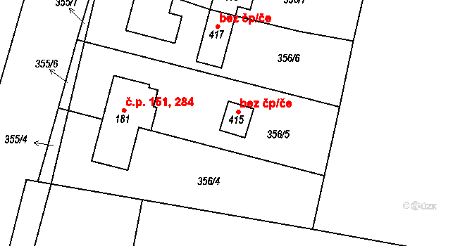 Pohled 42620180 na parcele st. 415 v KÚ Pohled, Katastrální mapa