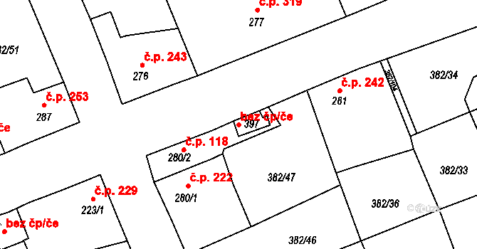 Rudná 43071180 na parcele st. 397 v KÚ Dušníky u Rudné, Katastrální mapa