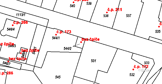 Štěnovice 46265180 na parcele st. 544/2 v KÚ Štěnovice, Katastrální mapa