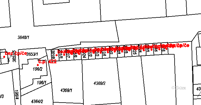 Kožlany 46520180 na parcele st. 201/3 v KÚ Kožlany, Katastrální mapa