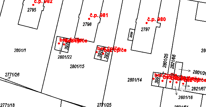 Moravská Třebová 46572180 na parcele st. 3927 v KÚ Moravská Třebová, Katastrální mapa