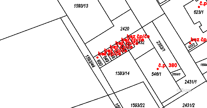 Dašice 48655180 na parcele st. 649 v KÚ Dašice, Katastrální mapa