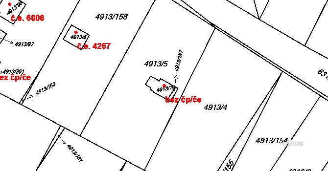 Znojmo 49523180 na parcele st. 4913/79 v KÚ Znojmo-město, Katastrální mapa