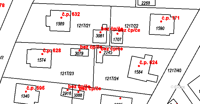 Týn nad Vltavou 50517180 na parcele st. 2245 v KÚ Týn nad Vltavou, Katastrální mapa