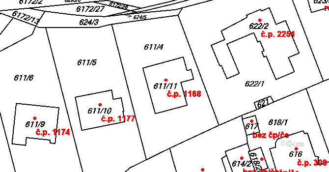 Černošice 1168 na parcele st. 611/11 v KÚ Černošice, Katastrální mapa