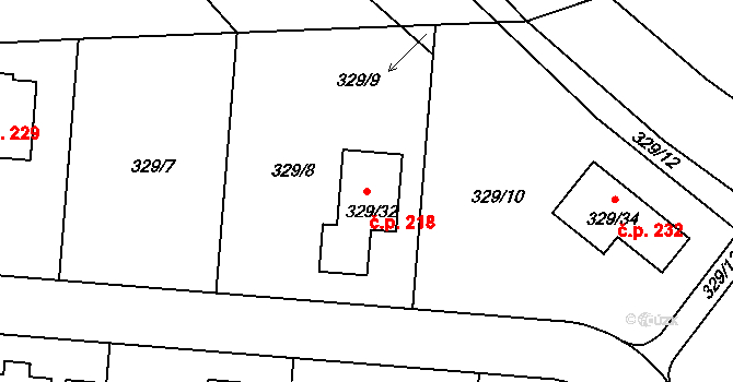 Cholupice 218, Praha na parcele st. 329/32 v KÚ Cholupice, Katastrální mapa