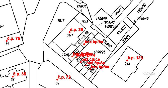 Český Krumlov 106566181 na parcele st. 34/2 v KÚ Spolí-Nové Spolí, Katastrální mapa