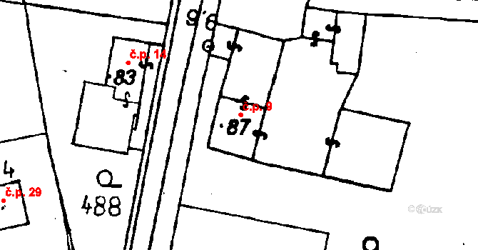 Vysoká 9, Suchdol na parcele st. 87 v KÚ Suchdol u Kutné Hory, Katastrální mapa