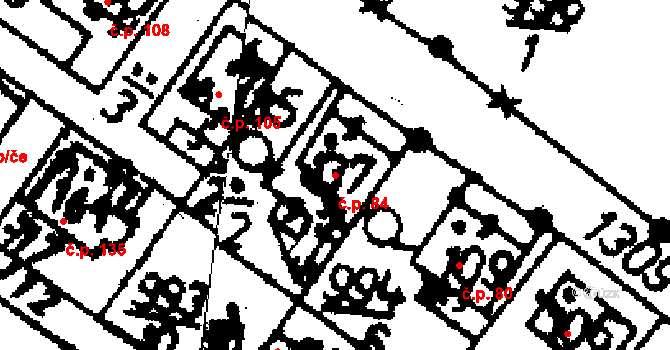 Radošov 84, Kyselka na parcele st. 137 v KÚ Radošov u Kyselky, Katastrální mapa