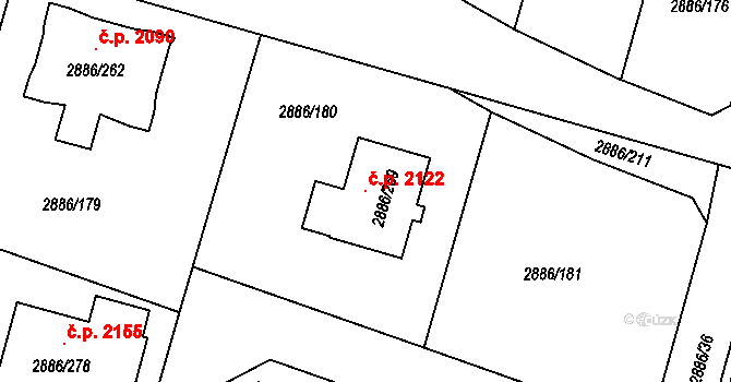Šenov 2122 na parcele st. 2886/269 v KÚ Šenov u Ostravy, Katastrální mapa