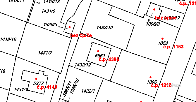 Jablonec nad Nisou 4396 na parcele st. 5961 v KÚ Jablonec nad Nisou, Katastrální mapa