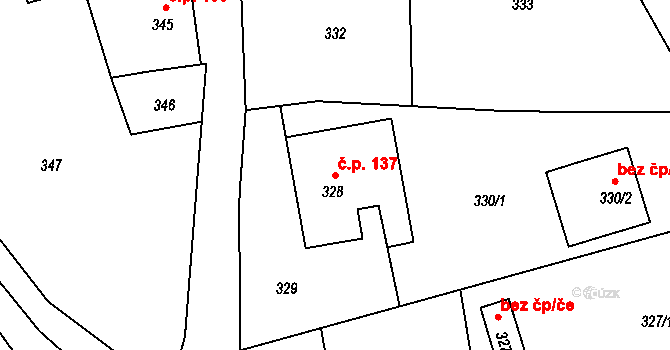 Janovice 137, Rýmařov na parcele st. 328 v KÚ Janušov, Katastrální mapa