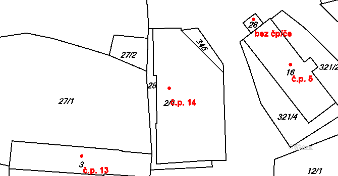 Sedlíkovice 14, Čejetice na parcele st. 2/1 v KÚ Sedlíkovice, Katastrální mapa