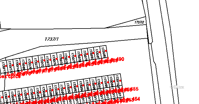 Miřetice u Klášterce nad Ohří 489, Klášterec nad Ohří na parcele st. 1730/81 v KÚ Miřetice u Klášterce nad Ohří, Katastrální mapa