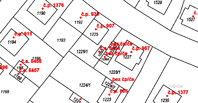 Kadaň 5454 na parcele st. 1226/2 v KÚ Kadaň, Katastrální mapa