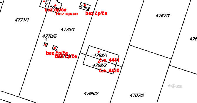Znojmo 4441 na parcele st. 4768/1 v KÚ Znojmo-město, Katastrální mapa