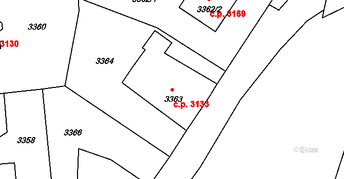 Martinov 3133, Ostrava na parcele st. 3363 v KÚ Martinov ve Slezsku, Katastrální mapa