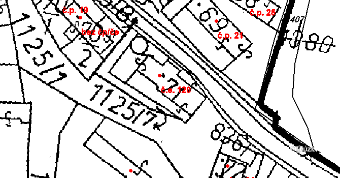 Pivnisko 20, Chlístovice na parcele st. 71 v KÚ Žandov, Katastrální mapa