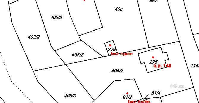 Bohdíkov 38955181 na parcele st. 279 v KÚ Dolní Bohdíkov, Katastrální mapa