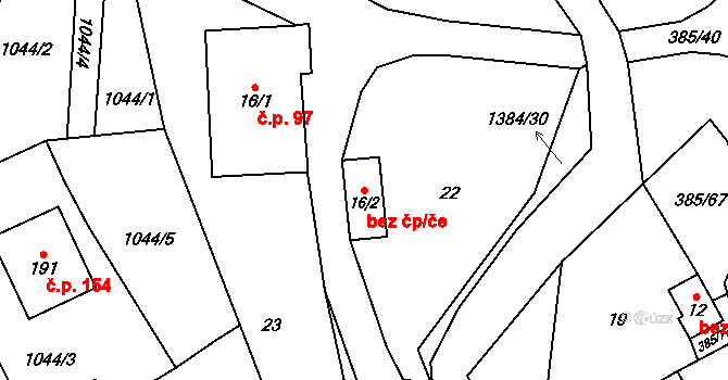 Libchavy 39429181 na parcele st. 16/2 v KÚ Horní Libchavy, Katastrální mapa
