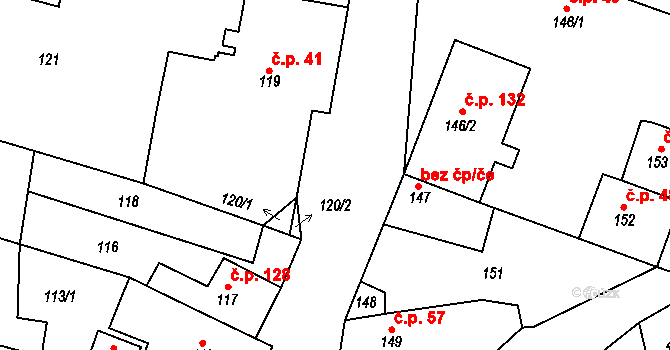 Bdeněves 39623181 na parcele st. 147 v KÚ Bdeněves, Katastrální mapa