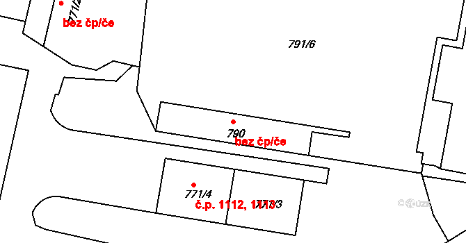 Praha 39904181 na parcele st. 790 v KÚ Nusle, Katastrální mapa