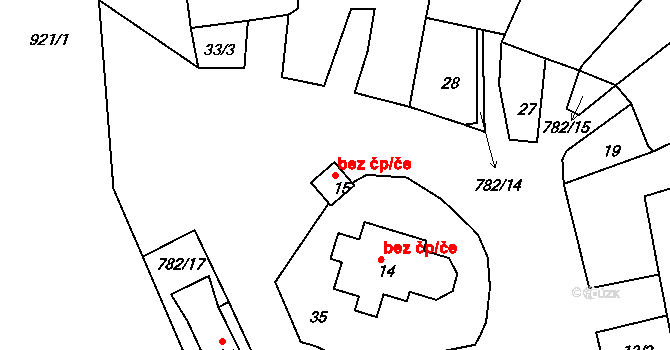Rovná 41830181 na parcele st. 15 v KÚ Rovná u Hořepníku, Katastrální mapa