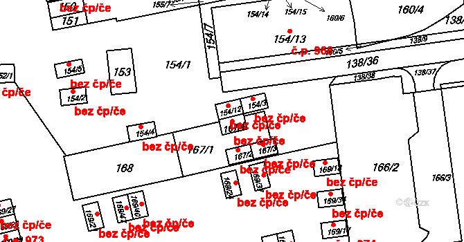 Brno 42194181 na parcele st. 167/4 v KÚ Staré Brno, Katastrální mapa