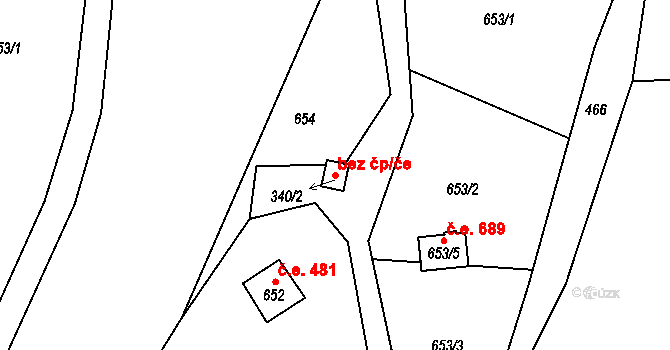 Ústí nad Labem 42457181 na parcele st. 340/2 v KÚ Brná nad Labem, Katastrální mapa