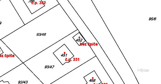Trnová 42958181 na parcele st. 452 v KÚ Trnová u Plzně, Katastrální mapa