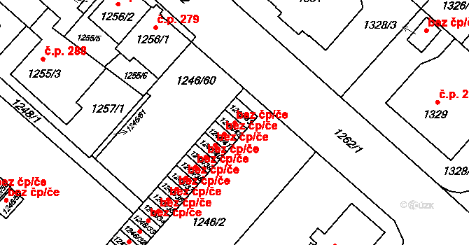 Ostrava 43910181 na parcele st. 1246/42 v KÚ Hrušov, Katastrální mapa