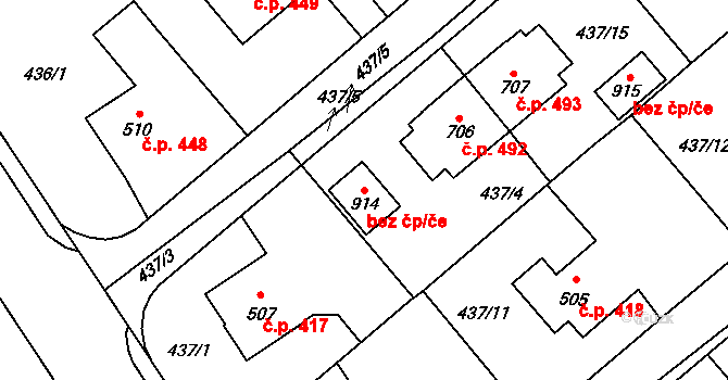 Borohrádek 44239181 na parcele st. 914 v KÚ Borohrádek, Katastrální mapa