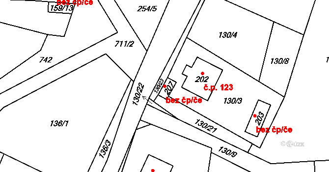 Šindelová 44384181 na parcele st. 207 v KÚ Obora u Šindelové, Katastrální mapa