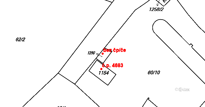 Jihlava 44497181 na parcele st. 1250 v KÚ Bedřichov u Jihlavy, Katastrální mapa