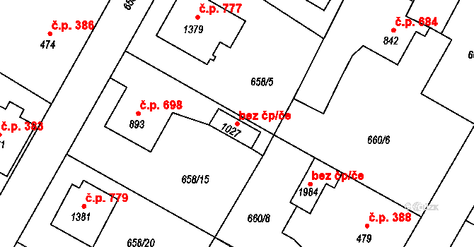 Hostinné 44914181 na parcele st. 1027 v KÚ Hostinné, Katastrální mapa