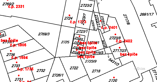 Plzeň 46291181 na parcele st. 2723/4 v KÚ Plzeň, Katastrální mapa