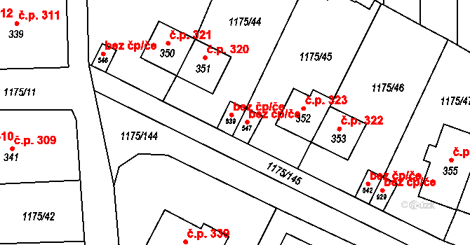 Vranov nad Dyjí 47503181 na parcele st. 547 v KÚ Vranov nad Dyjí, Katastrální mapa