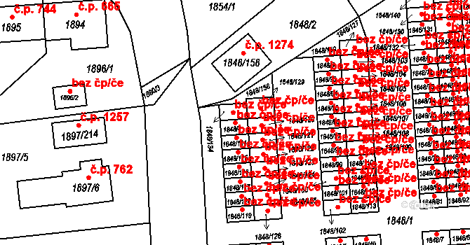 Třeboň 47549181 na parcele st. 1848/4 v KÚ Třeboň, Katastrální mapa