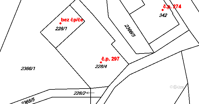 Jablonné v Podještědí 47836181 na parcele st. 228/1 v KÚ Heřmanice v Podještědí, Katastrální mapa