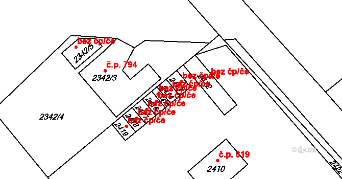 Libušín 47995181 na parcele st. 2414 v KÚ Libušín, Katastrální mapa