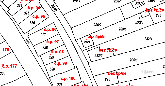 Velešovice 48417181 na parcele st. 233/2 v KÚ Velešovice, Katastrální mapa