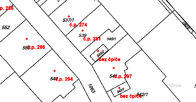 Bohumín 48837181 na parcele st. 540/2 v KÚ Starý Bohumín, Katastrální mapa